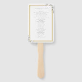 Elegant modern Simple Gold Lijst Wedding Program Handwaaier (Achterkant)