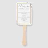 Elegant modern Simple Gold Lijst Wedding Program Handwaaier (Voorkant)