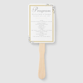 Elegant modern Simple Gold Lijst Wedding Program Handwaaier
