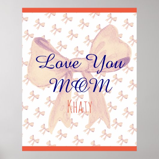 Elegant Modern Simple Love You Mom Moederdag Poster (Voorkant)