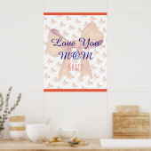 Elegant Modern Simple Love You Mom Moederdag Poster (Keuken)