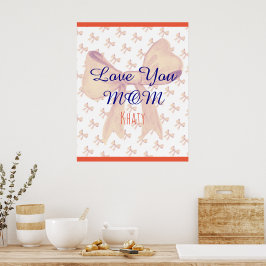 Elegant Modern Simple Love You Mom Moederdag Poster