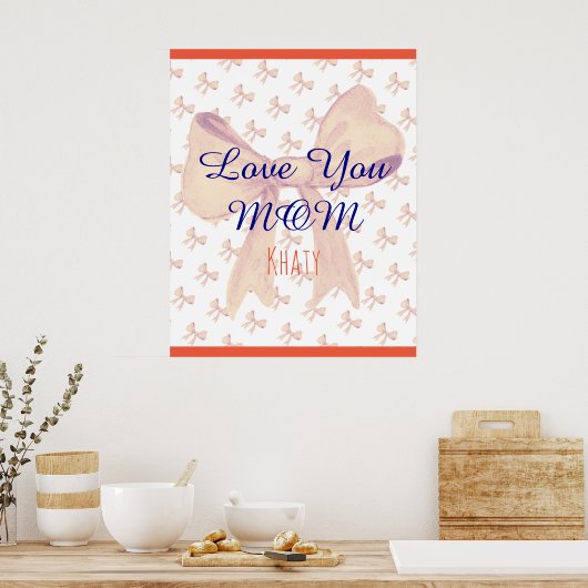 Elegant Modern Simple Love You Mom Moederdag Poster (Keuken)