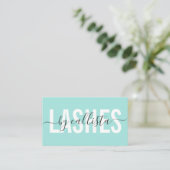 Elegant Modern Simple Mint Typography Lashes Visitekaartje (Staand voorkant)