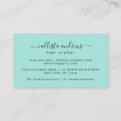 Elegant modern Simple Mint Typography Nail Artist Visitekaartje (Achterkant)