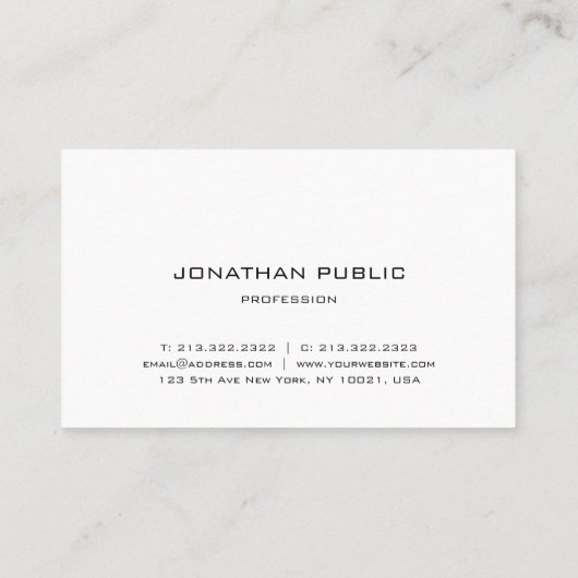 Elegant modern Simple Professional Plain Luxe Visitekaartje (Achterkant)