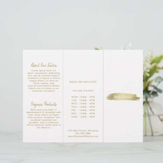 Elegant modern Simple Salon Gold-drievoudig brochu (Staand voorkant)