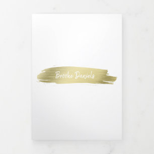 Elegant modern Simple Salon Gold-drievoudig brochu Drieluik Kaart