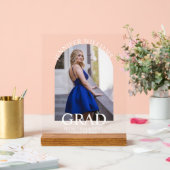 Elegant Modern Simple Script afstuderen Fotoboog Acryl Bord (Huwelijk)