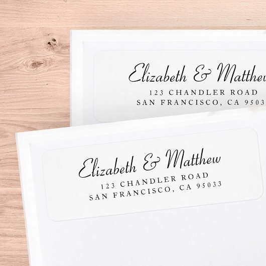 Elegant Modern Simple Script Return Address Etiket