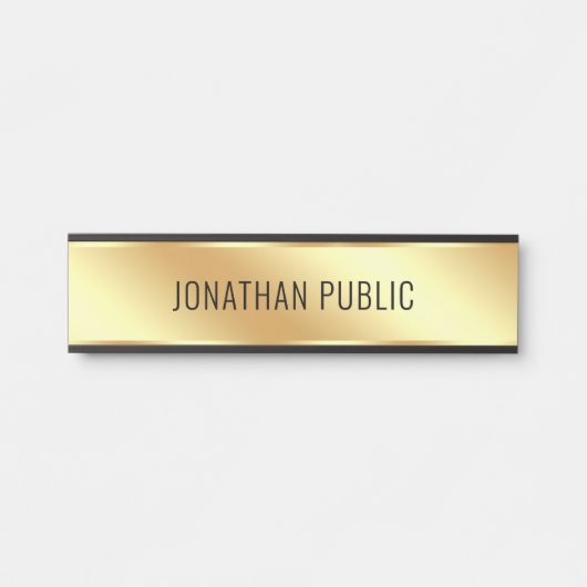Elegant Modern Simple Template Faux Gold Home Deurbordje (Voorkant)