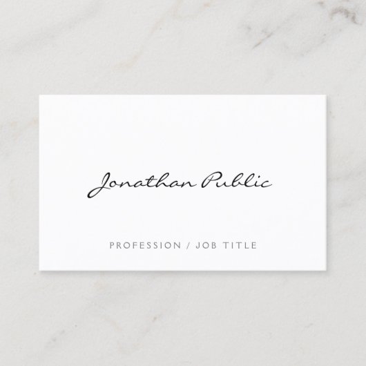 Elegant Modern Simple Trendy Calligraphed Name Visitekaartje (Voorkant)