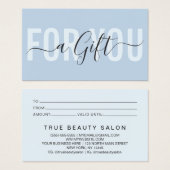 Elegant modern Simple Typography Cadeaubon Visitekaartje (Voorkant /achterkant)