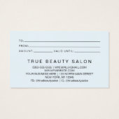 Elegant modern Simple Typography Cadeaubon Visitekaartje (Achterkant)