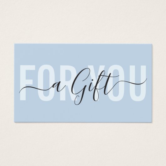 Elegant modern Simple Typography Cadeaubon Visitekaartje (Voorkant)