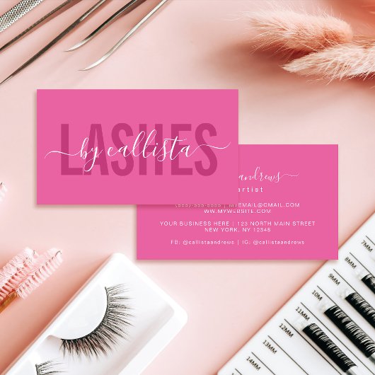 Elegant modern Simple Typography Lashes Business C Visitekaartje