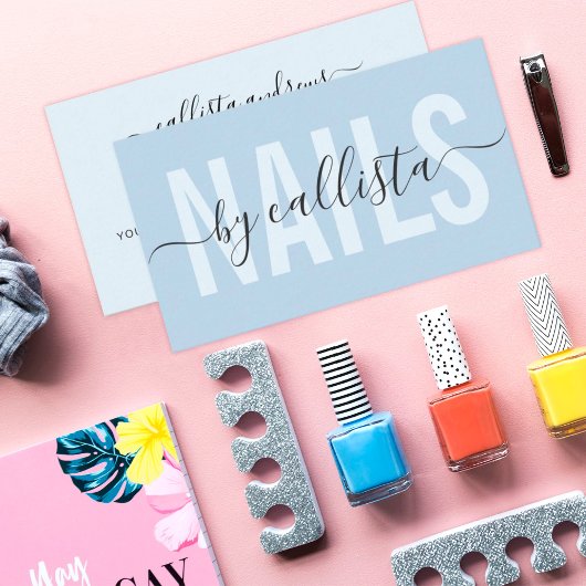 Elegant modern Simple Typography Nail Artist Busin Visitekaartje