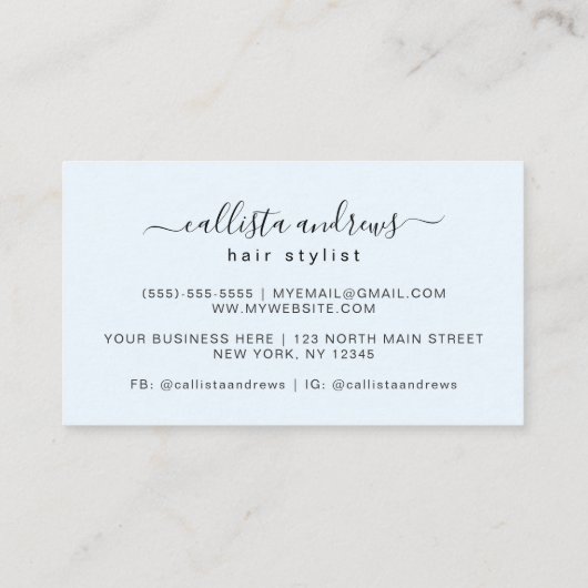 Elegant modern Simple Typography Nail Artist Busin Visitekaartje (Achterkant)