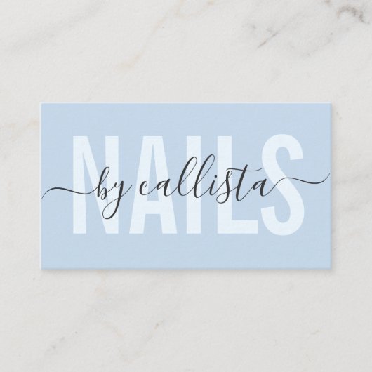 Elegant modern Simple Typography Nail Artist Busin Visitekaartje (Voorkant)