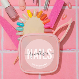 Elegant modern Simple Typography Nail Artist Ronde Sticker