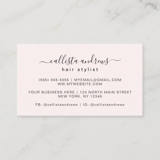 Elegant modern Simple Typography Nail Artist Visitekaartje (Achterkant)