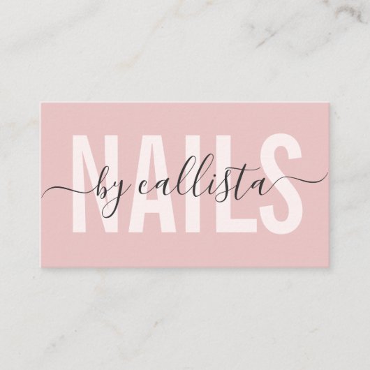 Elegant modern Simple Typography Nail Artist Visitekaartje (Voorkant)