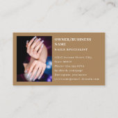 Elegant modern Simple Typography Nail Artist Visitekaartje (Achterkant)