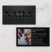 Elegant modern Simple Typography Nail Artist Visitekaartje (Voorkant / Achterkant)