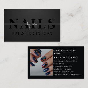 Elegant modern Simple Typography Nail Artist Visitekaartje