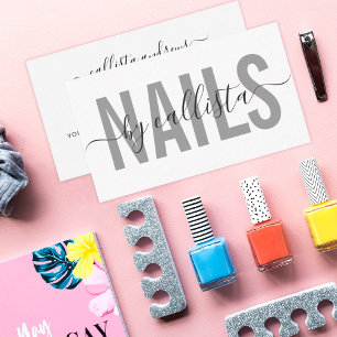 Elegant modern Simple Typography Nail Artist Visitekaartje