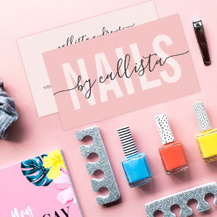 Elegant modern Simple Typography Nail Artist Visitekaartje