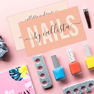 Elegant modern Simple Typography Nail Artist Visitekaartje