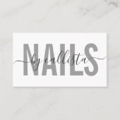 Elegant modern Simple Typography Nail Artist Visitekaartje (Voorkant)