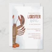 Elegant modern Simple Waterverf Lobster Boil Kaart (Voorkant)