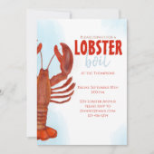 Elegant modern Simple Waterverf Lobster Boil Kaart (Voorkant)