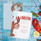 Elegant modern Simple Waterverf Lobster Boil Kaart