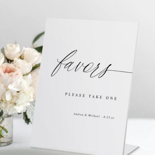 Elegant modern Simple Wedding Favors Table Sign Reclamebord Met Voetstuk