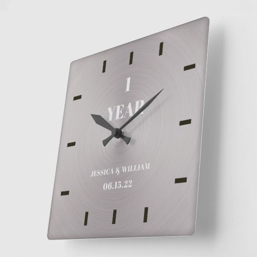 Elegant modern Simple Wedding Jubileum Keepslag Vierkante Klok (Hoek)