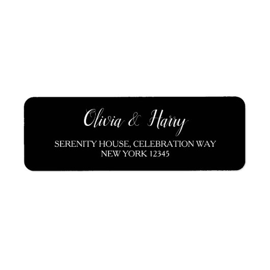 Elegant modern Simple Wedding Return-adreslabel Etiket (Voorkant)