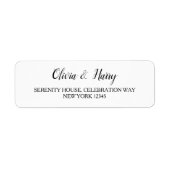 Elegant modern Simple Wedding Return-adreslabel Etiket (Voorkant)