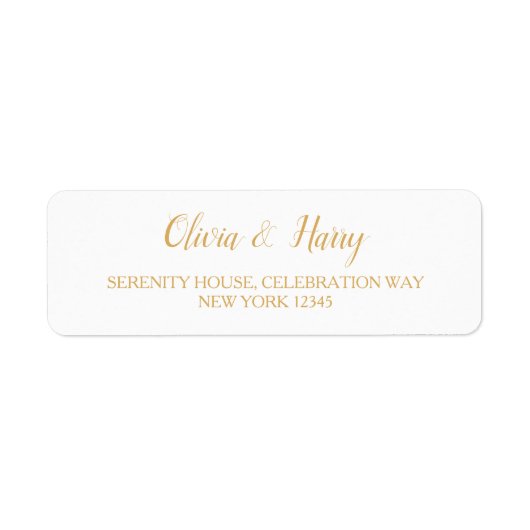 Elegant modern Simple Wedding Return-adreslabel Etiket (Voorkant)