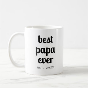Elegant Modern Sjabloon Best Papa Ever Script Koffiemok