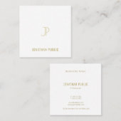 Elegant Modern Sjabloon Gold Monogram Trendy Vierkante Visitekaartje (Voorkant / Achterkant)