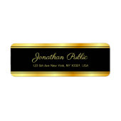 Elegant modern Sjabloon handgeschreven script Gold Etiket (Voorkant)