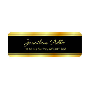 Elegant modern Sjabloon handgeschreven script Gold Etiket