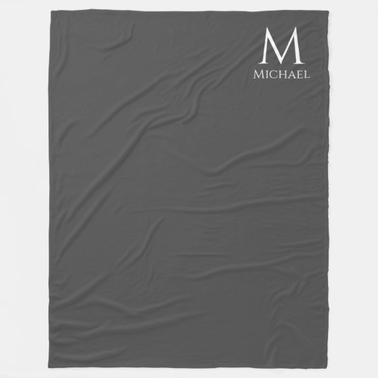 Elegant Modern Sjabloon Monogram Elegant Fleece Deken (Voorkant)