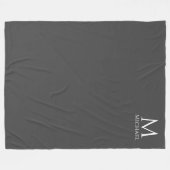 Elegant Modern Sjabloon Monogram Elegant Fleece Deken (Voorkant (Horizontaal))