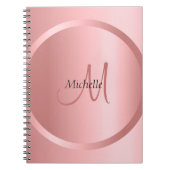 Elegant modern Sjabloon Roos Gold Mono gram Notitieboek (Voorkant)