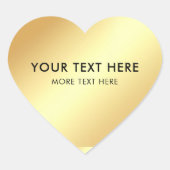 Elegant modern Sjabloon Trendy Black en Gold Hart Sticker (Voorkant)