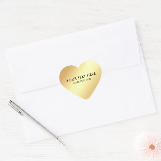Elegant modern Sjabloon Trendy Black en Gold Hart Sticker (Envelop)